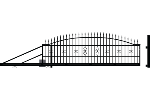 Bal oldali tolókapu automata berendezéssel, Tola 2 kerítés