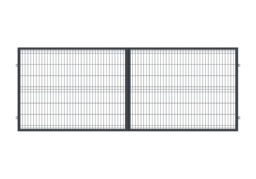 Brama dwuskrzydłowa 4 m, ogrodzenie panelowe, kolor antracytowy