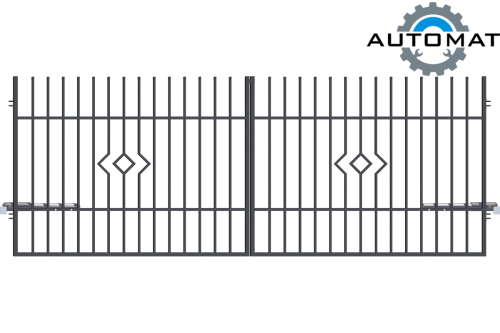 Intelligens kétszárnyú kapu 4 m, Alicja 2 kerítés (1)