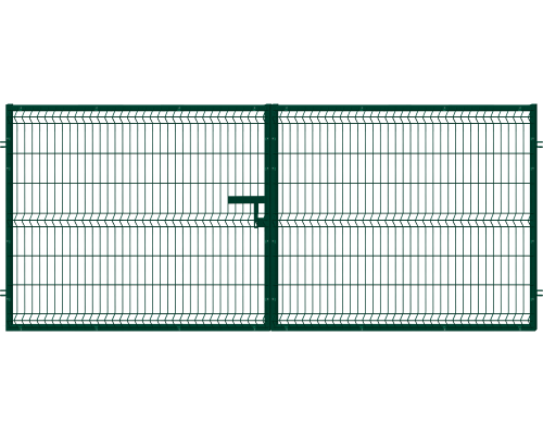 Brama dwuskrzydłowa 3,5 m, ogrodzenie panelowe, kolor zielony