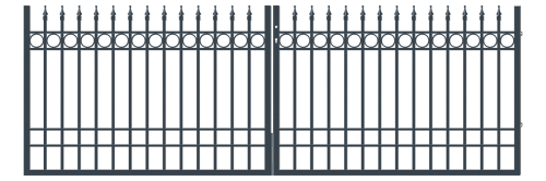 Kétszárnyú kapu 3 m, Oxford kerítés, magasság 120 cm (1)