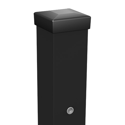 Słupek do furtki i bramy z nitonakrętką, 7 x 7 x 215 cm, kolor czarny