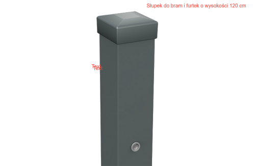 Słupek do furtki i bramy z nitonakrętką, 10x10x200 cm, kolor antracyt, cynkowany