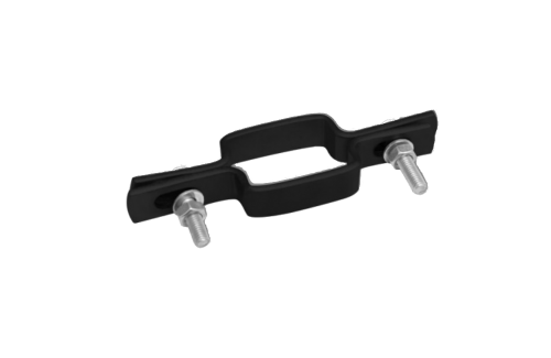 Obejma do słupka, 50x50 mm, kolor czarny, cynkowana