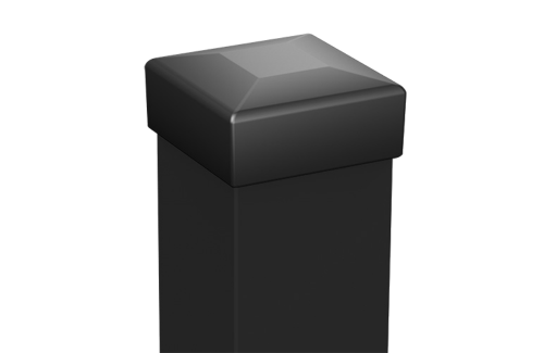 Słupek bez otworów, 7x7x215 cm, kolor czarny