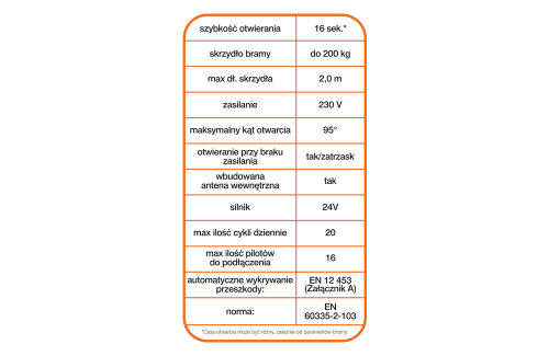 Parametry automatu Easy Way