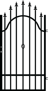 Jobb kiskapu 180 cm, Polis kerítés